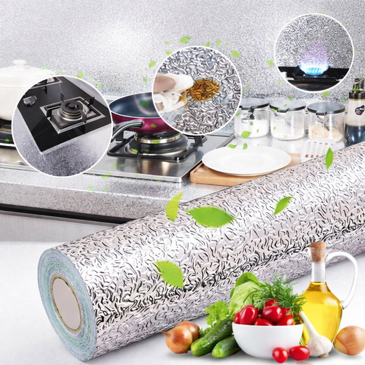 AluCover - Cocina Sin Grasa y Fácil de Limpiar - Papel Aluminio Autoadhesivo
