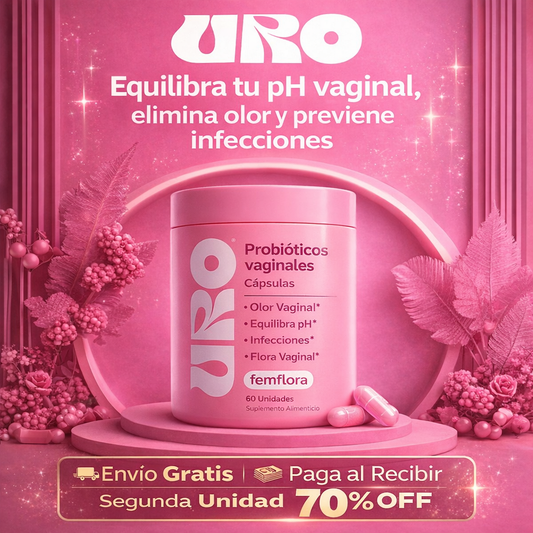 URO Probiótico Íntimo - Equilibra tu pH Vaginal, Elimina Olor y Previene Infecciones