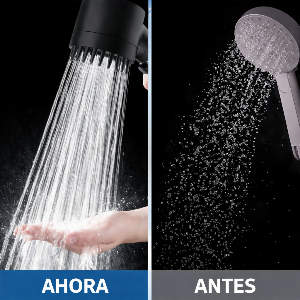 HydroBoost - Más presión, masaje y agua más limpia para piel y cabello
