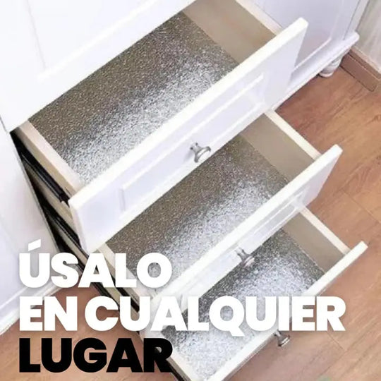 AluCover - Cocina Sin Grasa y Fácil de Limpiar - Papel Aluminio Autoadhesivo