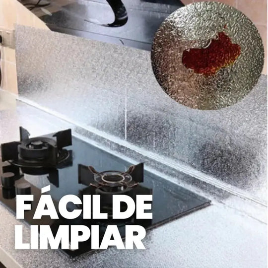 AluCover - Cocina Sin Grasa y Fácil de Limpiar - Papel Aluminio Autoadhesivo