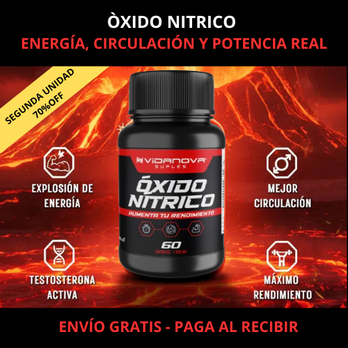 Óxido Nitrico 60 Cápsulas - Apoyo Natural para la Potencia Masculina