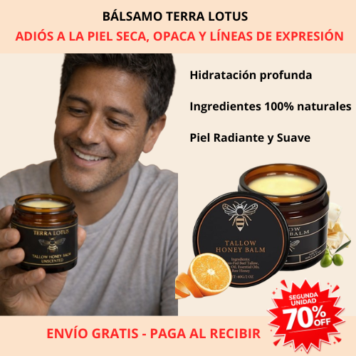Terra Lotus - Bálsamo orgánico de sebo de res y miel - Elimina estrías, acne y lineas de expresión