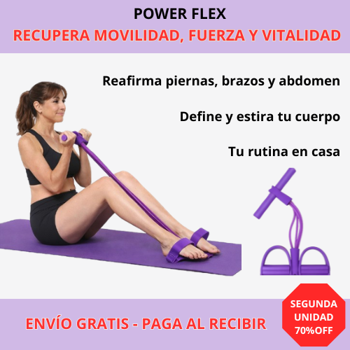 Power Flex - Estira y fortalece espalda, brazos, abdomen y caderas en casa
